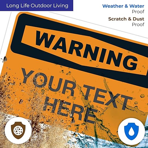 Custom Warning Sign, OSHA Sign, 10x7 Inches, Rust Free .040 Aluminum, Fade Resistant, Indoor/Outdoor Use, Made in USA by Signs