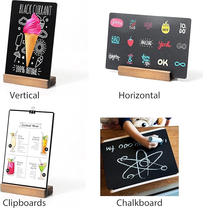 YEEON Chalkboard Sign - 8.7x12 in Decorative Family Message Board with Base