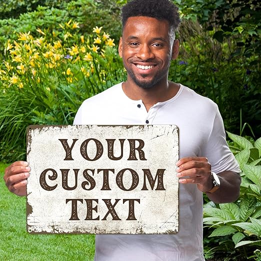 Rustic Custom Sign, Personalized Metal Signs, Gift for Him Men Dad, Man Cave, Indoor and Outdoor Use 12x18 Inches, ACM, Fade Resistant, Made in USA