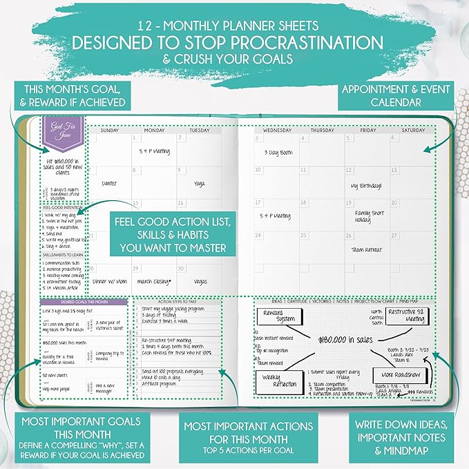 Law of Attraction Planner 2026 Deluxe with Productivity App | Weekly & Monthly Goal-Setting Planner, Life & Gratitude Journal | Include Foldable Vision Board, Gift Box & Stickers