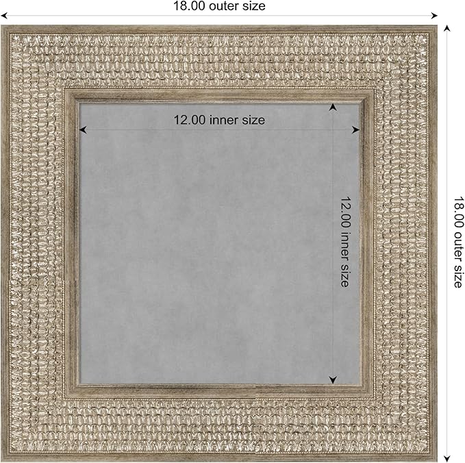 Amanti Art Silver Framed Magnetic Board 18x18 X-Small Vision Board for use with Magnets, 100% Metal Sheet to Display Items as Office Decor or for Home Organization in mudroom, Kitchen or Kids Room