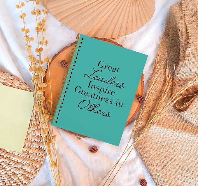 OXW Green Meeting Notebooks for Work, Leadership Gifts Office Work Notebook Journal for Writing Note Taking, Thank You Gifts for Women Men Leader Boss Mentor Principal Manager, 5.5"x8.3"