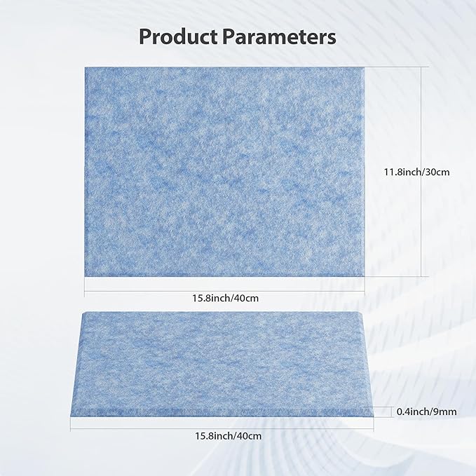 Amantech 12 Pack Acoustic Panels Self Adhesive Sound Proof Foam, High Density Sound Acoustic Panel, 16X12X0.4 Inch 4:3 Rectangle Panels in Home, Office,Reccording Room,Studio,More(Light Sky Blue)