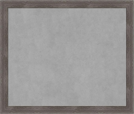 Amanti Art Grey Framed Magnetic Board 23x27 Medium Vision Board for use with Magnets, 100% Metal Sheet to Display Items as Office Decor or for Home Organization in mudroom, Kitchen or Kids Room