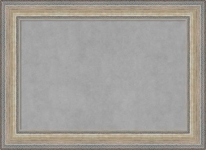 Amanti Art Silver Framed Magnetic Board 21x29 Medium Vision Board for use with Magnets, 100% Metal Sheet to Display Items as Office Decor or for Home Organization in mudroom, Kitchen or Kids Room