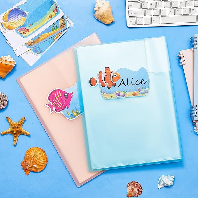 Henoyso 108 Pcs Ocean Themed Desk Name Tags for Classroom Under The Sea Classroom Decor Locker Name Tags for Kindergarten, Preschool, 1st, 2nd & 3rd Grade Teacher Nameplates for Student