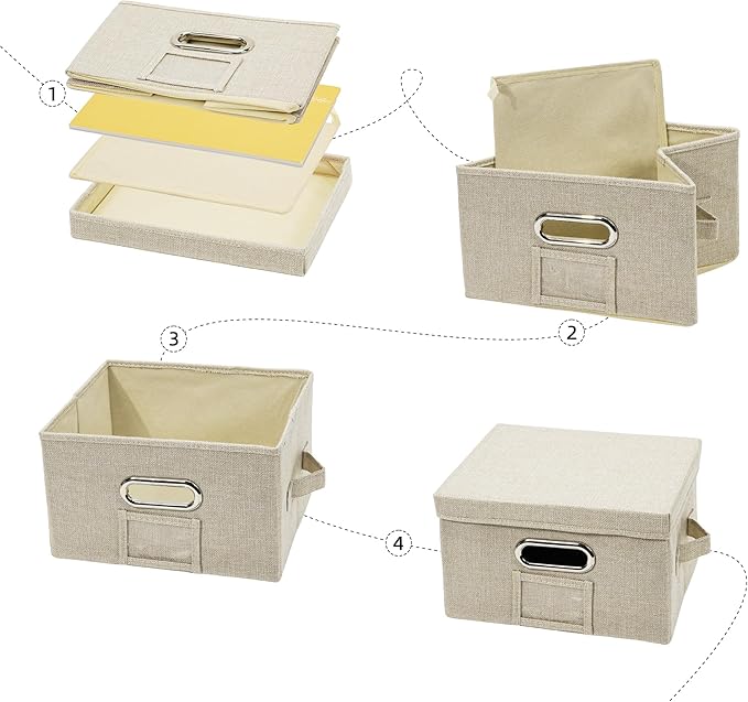 Remowith Greeting Card Organizer and Storage Box with 20 Pcs Adjustable Dividers, Storing Cards with 84 Pcs Labels Perfect for Storing Greeting Cards, Envelopes, Photos 1 Pack Beige