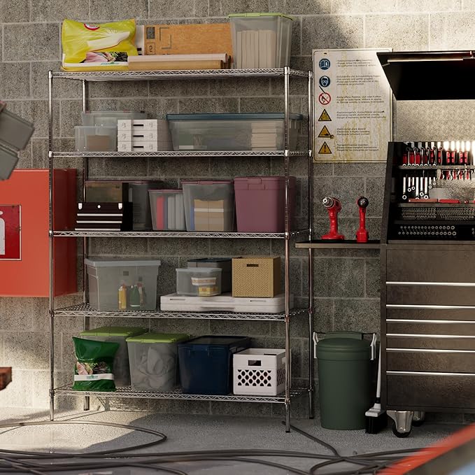 Regal Altair 24" Deep x 60" Wide x 86" Height Wire Shelving Kit | 5-Tier | NSF Commercial Storage Rack Unit