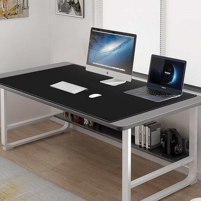 Mydours 55"x28" Extra Large Desk Mat - Full Desk Blotter Pad, Desktop Computer Desk Mat, Waterproof Desk Protector Mat, Large Mouse Pad for Desk for Writing, Workspace, Home and Office (Black)