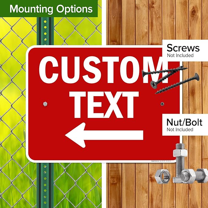 Custom Arrow,Custom Directional Sign, Left Arrow,18x24 Inches, Rust Free .063 Aluminum, Fade Resistant, Made in USA by My Sign Center