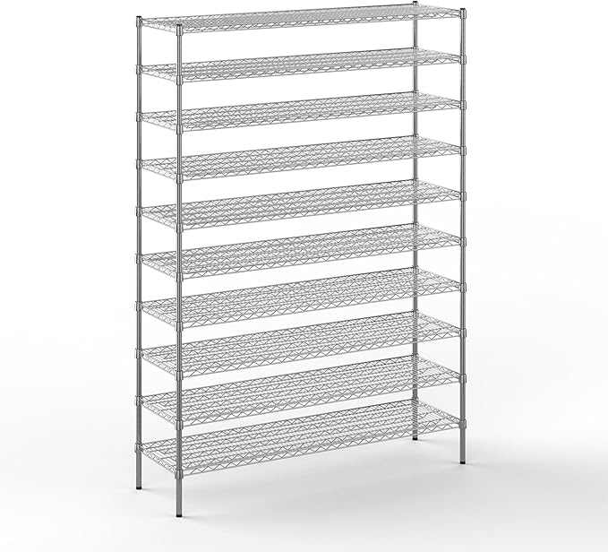 Regal Altair 18" Deep x 60" Wide x 86" Height Wire Shelving Kit | 10-Tier | NSF Commercial Storage Rack Unit