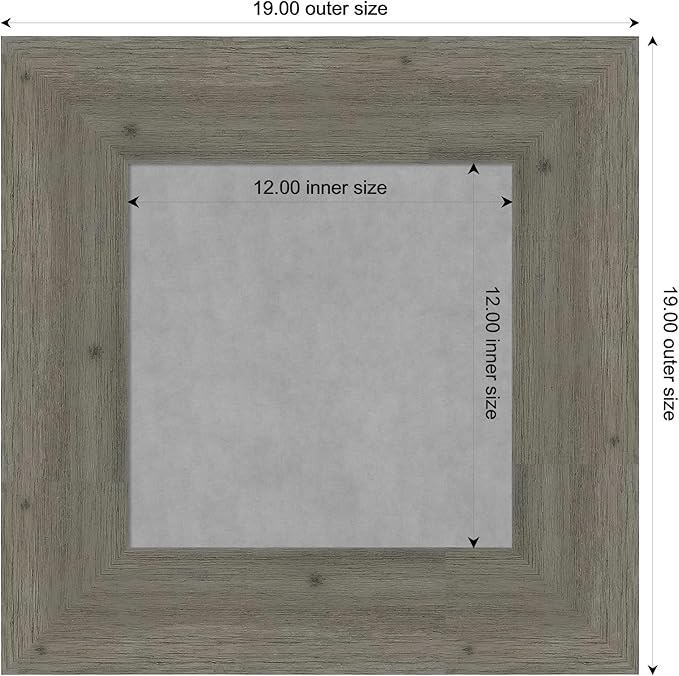 Amanti Art Grey Framed Magnetic Board 19x19 X-Small Vision Board for use with Magnets, 100% Metal Sheet to Display Items as Office Decor or for Home Organization in mudroom, Kitchen or Kids Room
