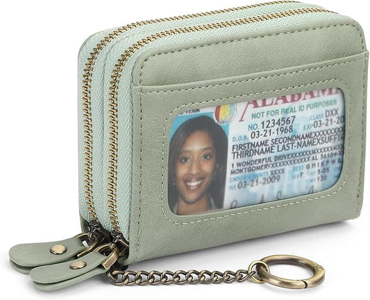 GOIACII Small Genuine Leather Wallet for Women, RFID Blocking Credit Card Holder Wallet