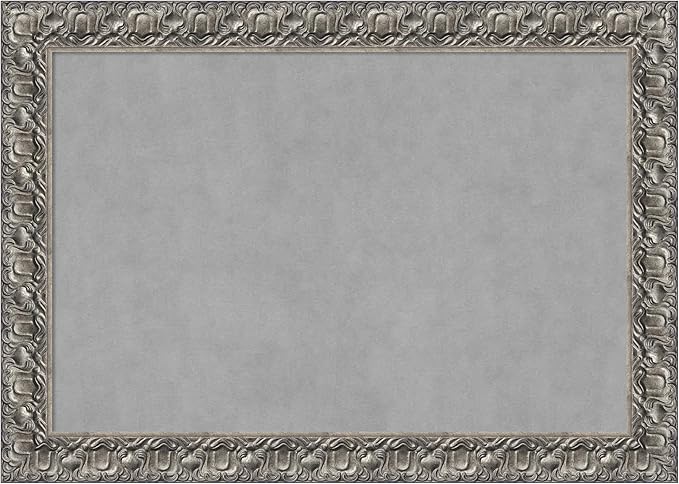 Amanti Art Silver Framed Magnetic Board 30x42 Large Vision Board for use with Magnets, 100% Metal Sheet to Display Items as Office Decor or for Home Organization in mudroom, Kitchen or Kids Room