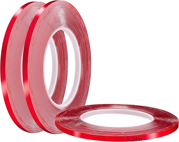Jackwood 33 Feet Acrylic Double Sided Heavy Duty Mounting Tape (Pack of 3) Weatherproof for Outdoor & Indoor, Holds Heavy Stuff in Cold & Hot Condition, Removable & Residue-Free (1/4 inch)