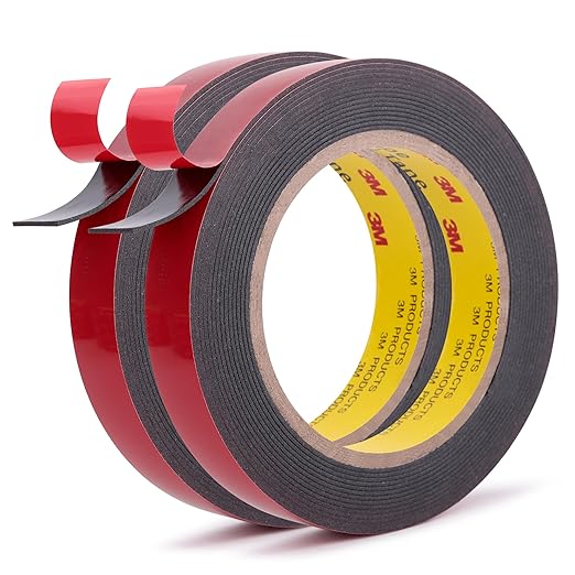 Automotive Acrylic Plus Attachment Tape 0.79" x 18Ft Made of 3M Pack of 2 Double Sided Tape PT1100 Heavy Duty for Moldings Claddings Panels Pads and Other Car Automotive Applications