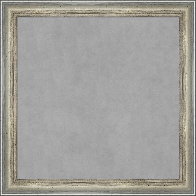 Amanti Art Silver Framed Magnetic Board 14x14 X-Small Vision Board for use with Magnets, 100% Metal Sheet to Display Items as Office Decor or for Home Organization in mudroom, Kitchen or Kids Room