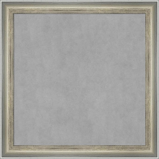 Amanti Art Silver Framed Magnetic Board 14x14 X-Small Vision Board for use with Magnets, 100% Metal Sheet to Display Items as Office Decor or for Home Organization in mudroom, Kitchen or Kids Room