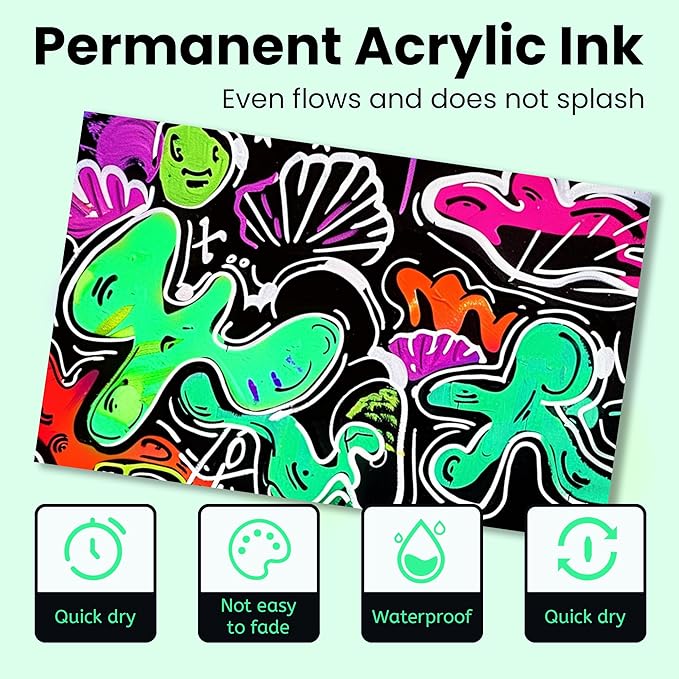 BIGTHUMB 3 Pcs Green Jumbo Permanent Markers: 15mm Wide Tip Thick Acrylic Paint Pen Large Calligraphy Marker for Rock Painting, Poster, Sign, Canvas, Glass, Wood, Ceramic