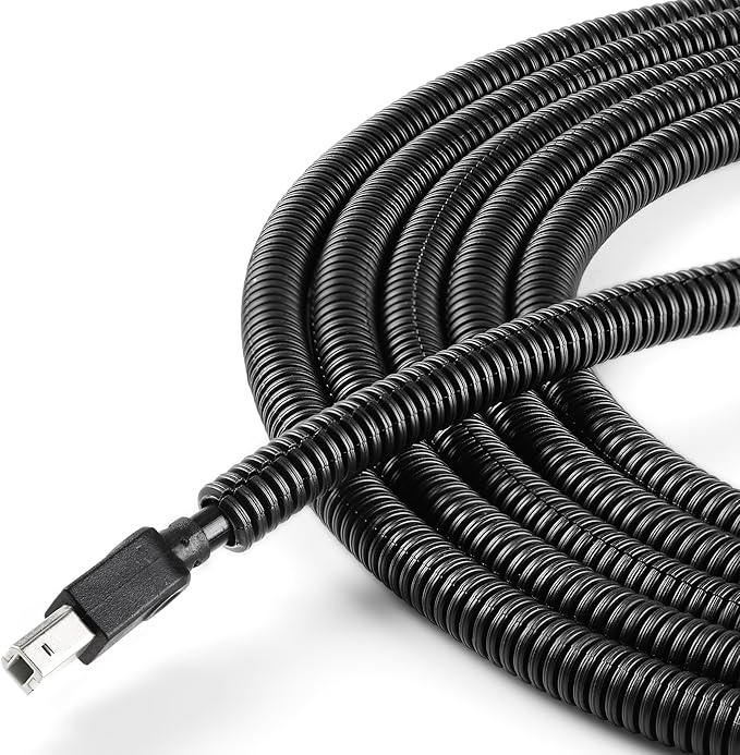 YCLYC Split Wire Loom 1/4 Inch, 13FT Wire Protector Tubing for Cords, Black Flexible Wire Conduit Cover, Cord Protectors from Pets No Chew Electric Wire Cover