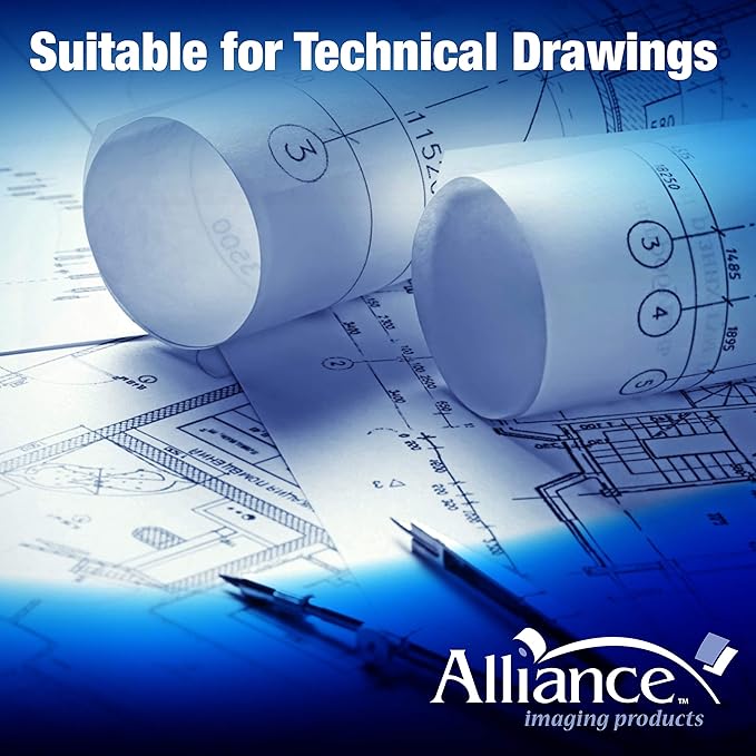 Alliance Wide Format Paper Rolls Bond Engineering (20lb | 2 Rolls, 22 In x 650 Ft | 3" Core)