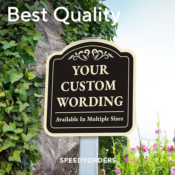Custom Decorative Outdoor Metal Signs, Personalized Aluminum Signs, Waterproof Made In USA - Design 1 Black Charcoal 24x24 In