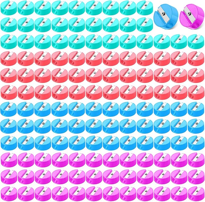 Fainne 800 Pcs Pencil Sharpeners Bulk for Kids Colorful Manual Pencil Sharpeners Compact Portable Handheld Crayon Back to School Supplies for Kids Students Home Office Classroom Prizes(Bright Color)