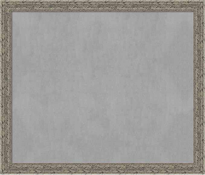 Amanti Art Silver Framed Magnetic Board 45x53 Oversize Vision Board for use with Magnets, 100% Metal Sheet to Display Items as Office Decor or for Home Organization in mudroom, Kitchen or Kids Room
