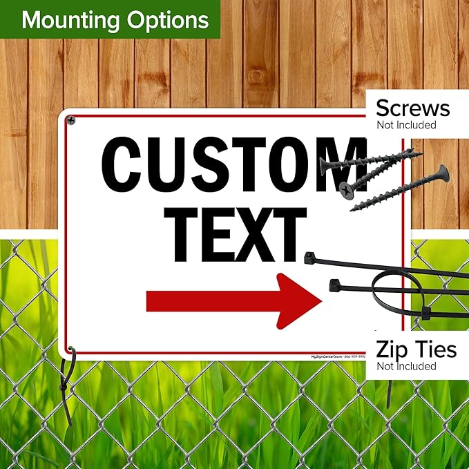 Custom Arrow,Custom Directional Sign, Right Arrow, 10x14 Inches, Rust Free .040 Aluminum, Fade Resistant, Made in USA by My Sign Center