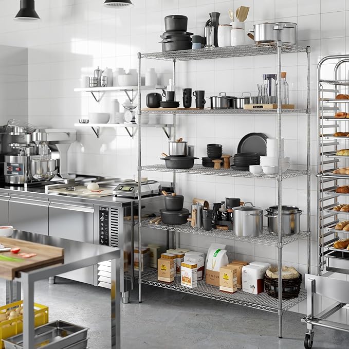Regal Altair 21" Deep x 54" Wide x 86" Height Wire Shelving Kit | 5-Tier | NSF Commercial Storage Rack Unit