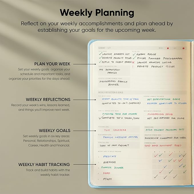 Dated, 2026 Planner, 5.8” x 8.3” - The #1 Productivity Planner to Achieve Your 2026 Goals - Planner 2026-2027 by PRODUCTIVITY STORE (A5, BLUE)