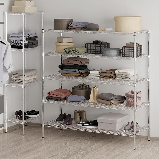 Regal Altair 24" Deep x 60" Wide x 64" Height Wire Shelving Kit | 5-Tier | NSF Commercial Storage Rack Unit