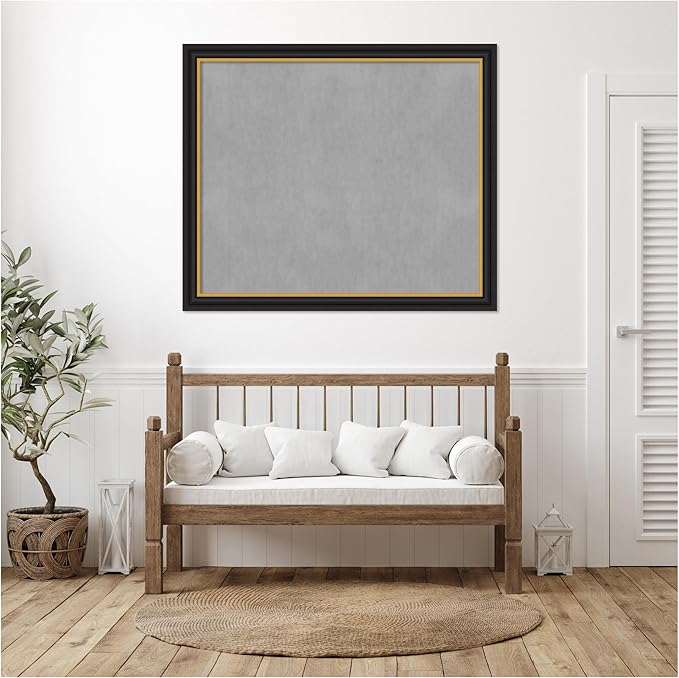 Amanti Art Black Framed Magnetic Board 46x54 Oversize Vision Board for use with Magnets, 100% Metal Sheet to Display Items as Office Decor or for Home Organization in mudroom, Kitchen or Kids Room