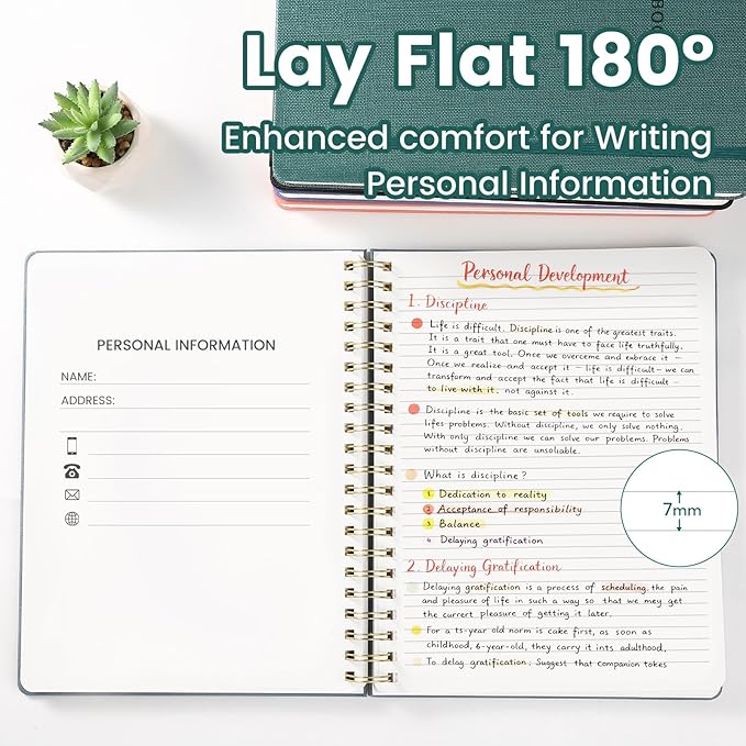 Oneirom Spiral Notebook - 8.5 x 10.98 Inch Large Hard Cover Notebook with Elastic Band & Pocket, 252 Pages, Lay Flat Wirebound Journal for Work, School, Planning & Note Taking Green