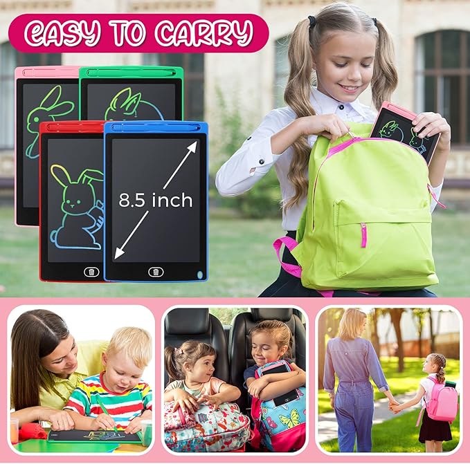 Zhehao 20 Pack LCD Writing Tablet for Kids: 8.5 Inch Colorful Drawing Doodle Boards - Reusable Erasable Doodle Board Educational Learning Toys Gifts for Toddlers Ages 3-8 Party Favors(Vibrant,Classic)