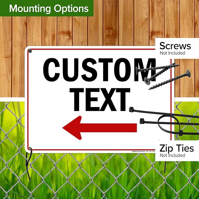 Custom Arrow,Custom Directional Sign, Left Arrow,10x14 Inches, Rust Free .040 Aluminum, Fade Resistant, Made in USA by My Sign Center