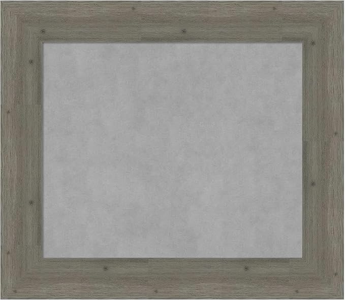 Amanti Art Grey Framed Magnetic Board 27x31 Medium Vision Board for use with Magnets, 100% Metal Sheet to Display Items as Office Decor or for Home Organization in mudroom, Kitchen or Kids Room