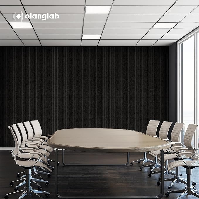 Olanglab Acoustic Wall Panels 10 Pack, 48 x 24 per Acoustic Panels Sound Absorbing, Decorative Sound Panels for Home Studio and Office, Black