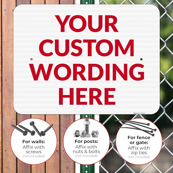 Custom Sign, Personalized Metal Signs, Customize for Office, Business, Workplace, Office, Home, Delivery Signs 18x24 Inches, 3M EGP Reflective .080 Aluminum, Fade Resistant, Made in USA by Sigo Signs