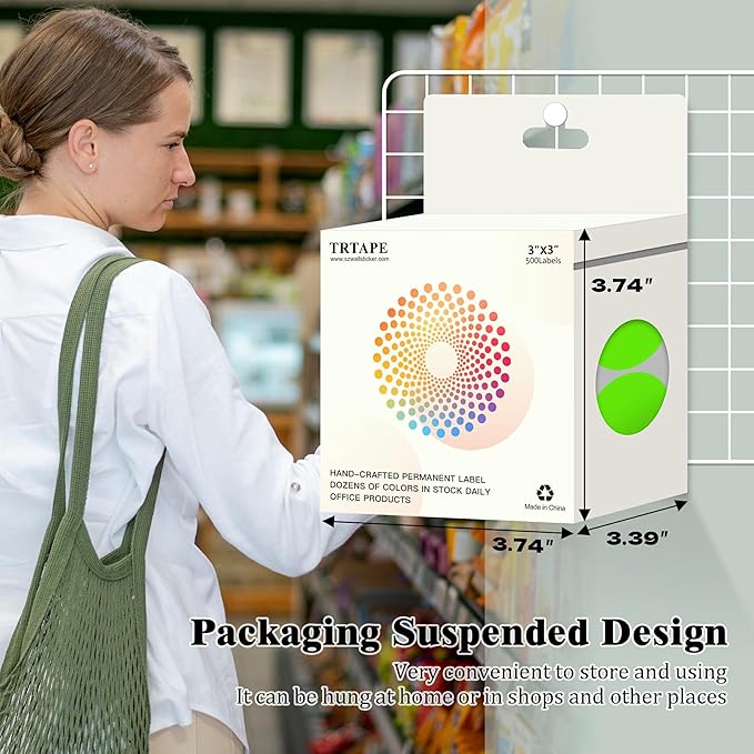 3 Inch Round Colored Dot Stickers, 2000 PCS, 4 Rolls in Dispenser Box - Light Green Circle Color Coding Labels Dot Labels for Office, Home, Inventory Organizing