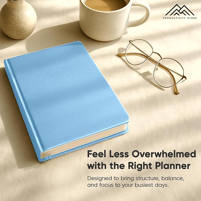 Daily Planner 2026 (5" x 8") - The Ultimate Daily Workflow Planner with Hourly Schedule & Task List to Achieve Your Goals by PRODUCTIVITY STORE (A5, Blue)