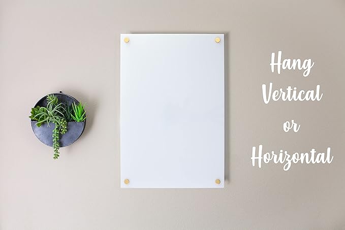 Acrylic Dry Erase Board for Wall with Stylish Border - Shipped Next Day, Made in USA, Non-Magnetic Whiteboard, Wall Mounted Board, Easy to Clean (White - 30x48)
