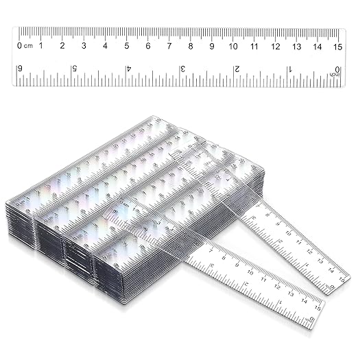 150 Pcs 6 Inch Ruler Clear Plastic Rulers Bulk for Classroom Flexible Small Straight Rulers with Inches and Centimeters Transparent Ruler First Day of School Gift for Students Back to School Office