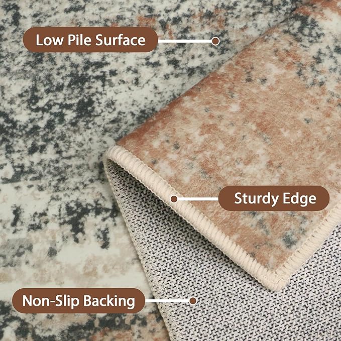 GENIMO 8x10 Area Rugs, Modern Living Room Rugs, Large Machine Washable Rug Non-Slip, Soft Pet Friendly Rugs for Bedroom, Playroom, Dining Room, Gray Mist