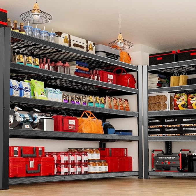ZEUKMXOO Heavy Duty Garage Shelving,5-Tier Storage Shelves(84" Hx24 Dx55 W),3050LBS Capacity Industrial Shelving Units and Storage,Adjustable Shelving Unit for Garage,Warehouse,Basement