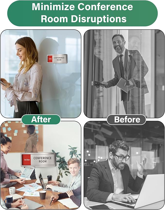 Bathroom Sliding Door Signs, Restroom Signs for Business Vacant Occupied Restroom Sign In Use/Available Slider Sign for Home Office Or Public Bathroom Door, Brushed Silver Stainless Steel