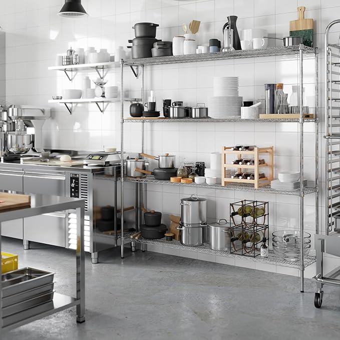 Regal Altair 14" Deep x 72" Wide x 74" Height Wire Shelving Kit | 4-Tier | NSF Commercial Storage Rack Unit