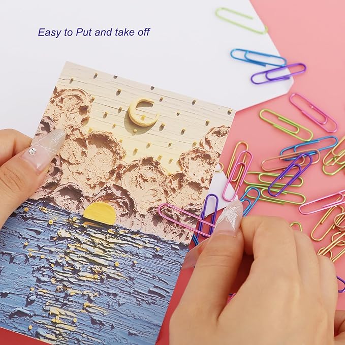 Ufmarine Large Paper Clips 2 inch, 240 Pcs Colored Paper Clips for Office