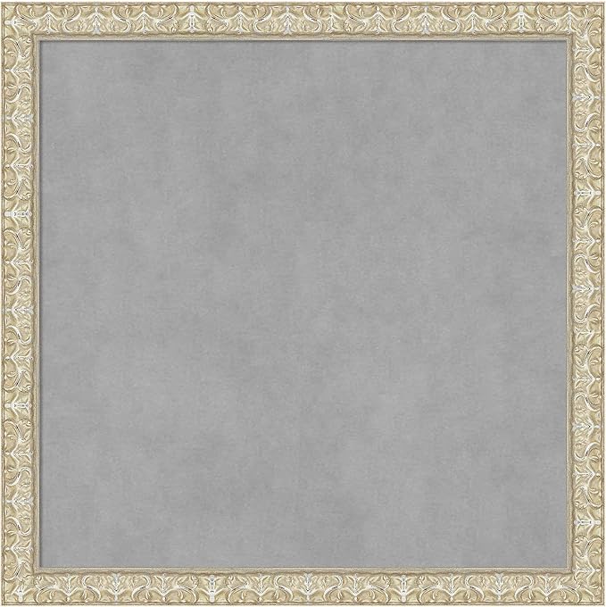 Amanti Art Silver Framed Magnetic Board 22x22 Medium Vision Board for use with Magnets, 100% Metal Sheet to Display Items as Office Decor or for Home Organization in mudroom, Kitchen or Kids Room