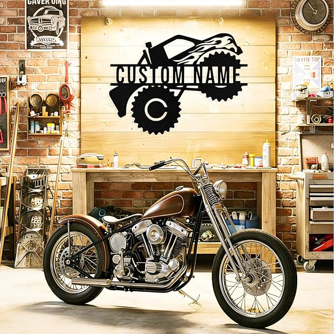 Custom Dirt Bike Metal Signs Personalized Motorcycle Name Sign Custom Garage Decor Motorbikes Wall Art Decor Motorcycle Sign Men Room Decorate Gifts for Men Husband Rider